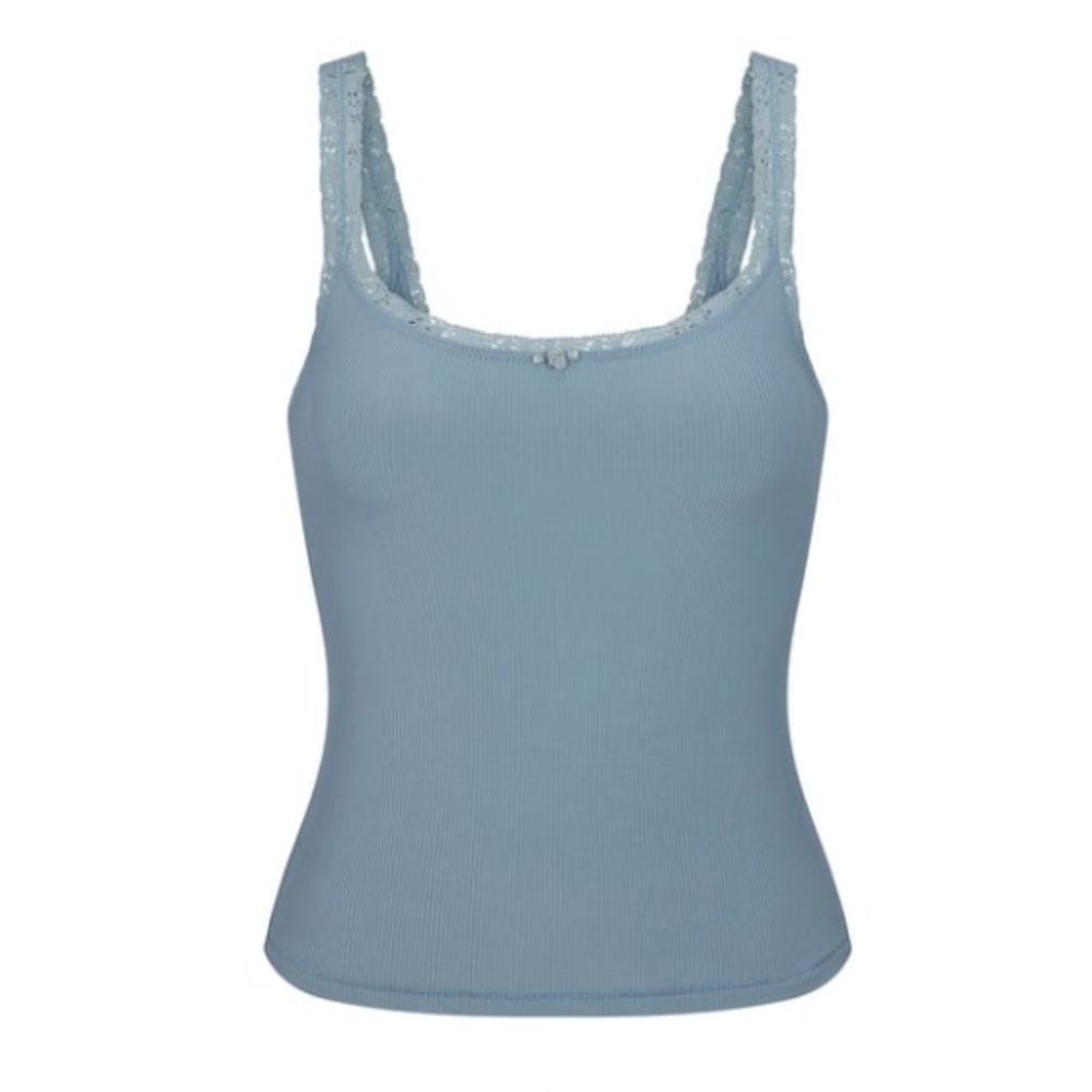 Skims Soft Lounge Lace Tank & Pant Set in Arctic